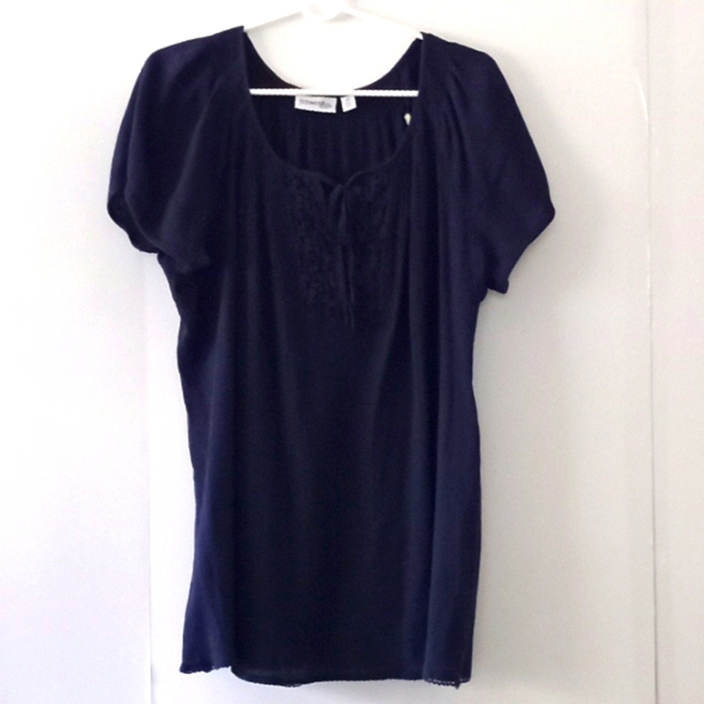 St. John's Bay Babydoll Blouse - Size (2X) - Blue